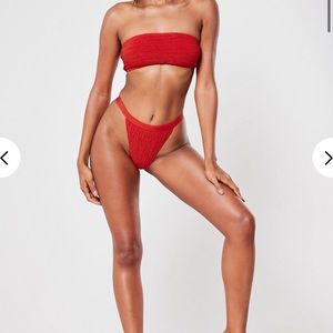 Crinkle Highleg Tanga Briefs